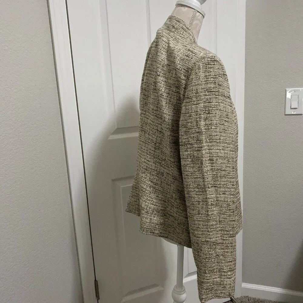 Lafayette 148 New York Beige Brown Tweed 3 Button Blazer Jacket Sz 14 NWT